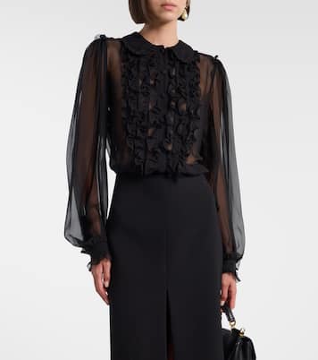 Ruffled sheer silk blouse | Dolce&Gabbana