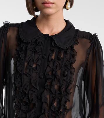 Ruffled sheer silk blouse | Dolce&Gabbana