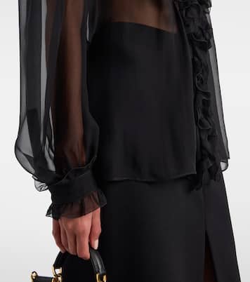 Ruffled sheer silk blouse | Dolce&Gabbana