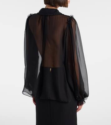 Ruffled sheer silk blouse | Dolce&Gabbana