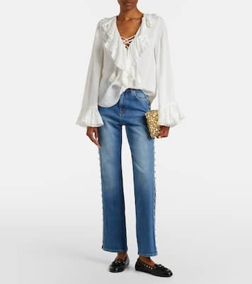 Amelia studded straight jeans | Simkhai