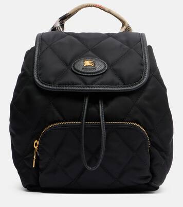 Mini leather-trimmed backpack | Burberry