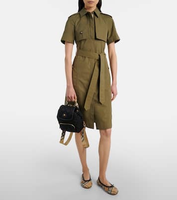 Mini leather-trimmed backpack | Burberry