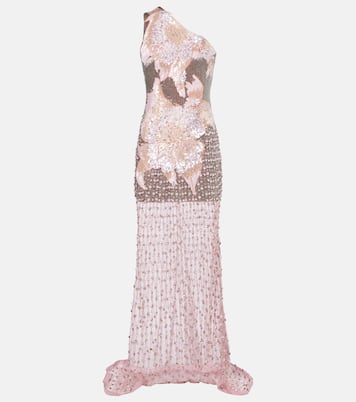 Embellished one-shoulder gown | Là Fuori