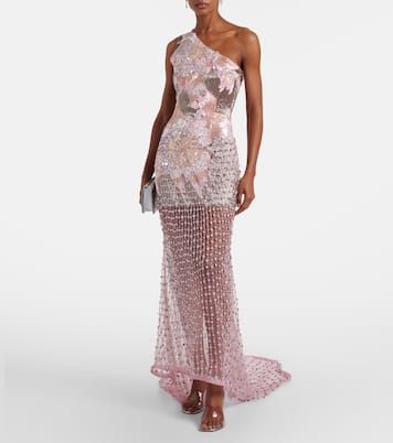 Embellished one-shoulder gown | Là Fuori