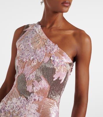 Embellished one-shoulder gown | Là Fuori