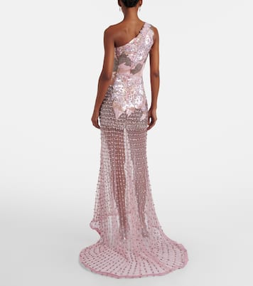 Embellished one-shoulder gown | Là Fuori