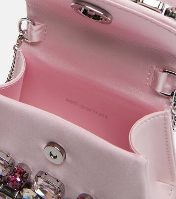 Mini embellished satin top-handle bag | Self-Portrait
