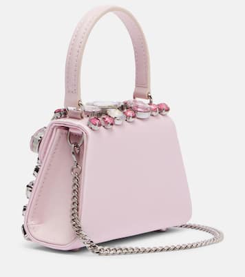 Mini embellished satin top-handle bag | Self-Portrait