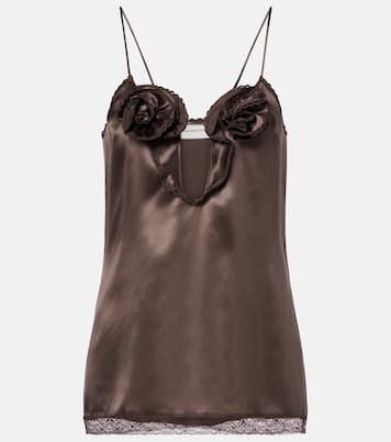 Floral-appliqué silk satin camisole | Magda Butrym