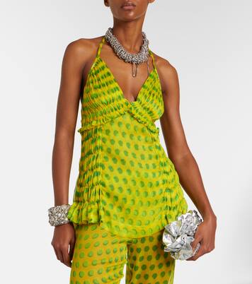 Polka-dot halterneck silk top | Dries Van Noten