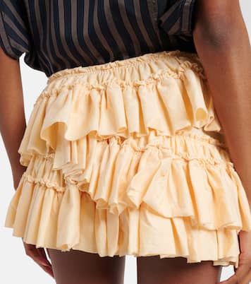 Minifalda asimétrica de algodón con volantes | Dries Van Noten