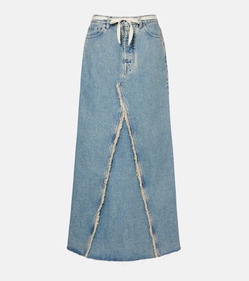 Frayed denim maxi skirt | Maison Margiela