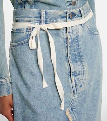 Frayed denim maxi skirt | Maison Margiela