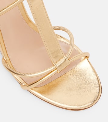 Metallic leather wedge sandals | Gianvito Rossi