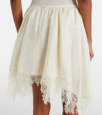 Embroidered lace-trimmed miniskirt | Blumarine