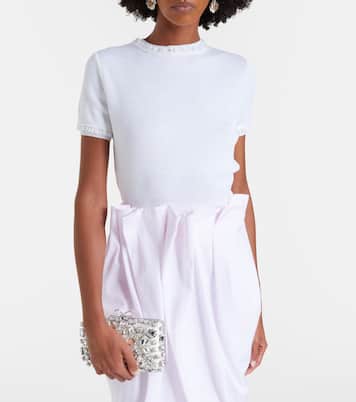 Lace-trimmed linen top | Shushu/Tong
