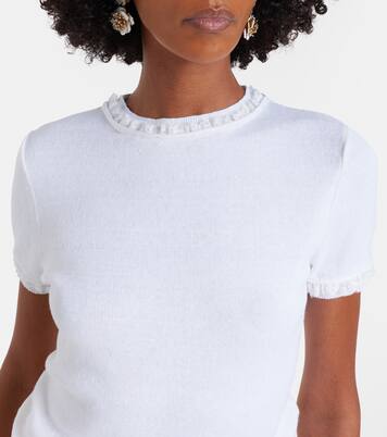 Lace-trimmed linen top | Shushu/Tong