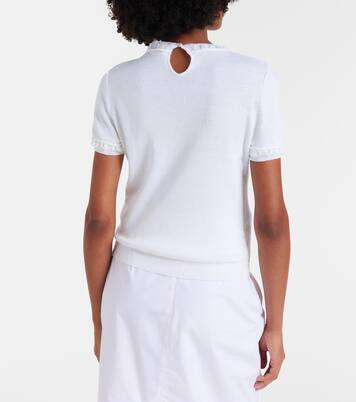 Lace-trimmed linen top | Shushu/Tong