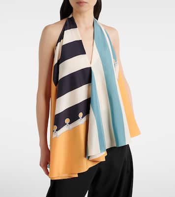 Top asymétrique imprimé en soie | Loewe