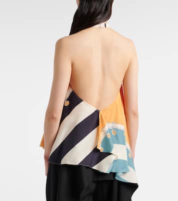 Top asymétrique imprimé en soie | Loewe