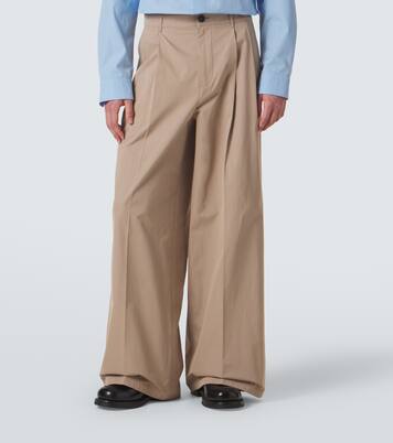 Pleated cotton wide-leg pants | Jil Sander