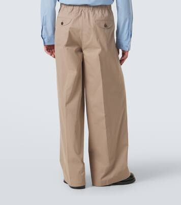 Pleated cotton wide-leg pants | Jil Sander