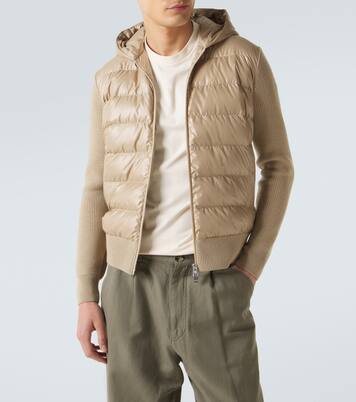 Tricot down-paneled virgin wool cardigan | Moncler