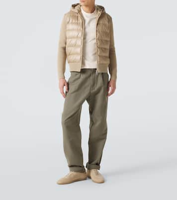 Tricot down-paneled virgin wool cardigan | Moncler