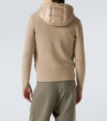 Tricot down-paneled virgin wool cardigan | Moncler