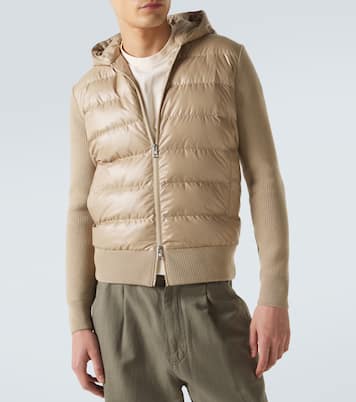 Tricot down-paneled virgin wool cardigan | Moncler
