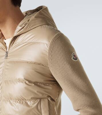 Tricot down-paneled virgin wool cardigan | Moncler