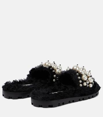Pantoletten mit Zierperlen | Miu Miu