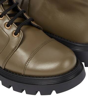 Buckled leather lace-up boots | Balmain Kids