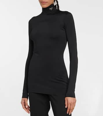 Logo jersey high-neck top | Prada
