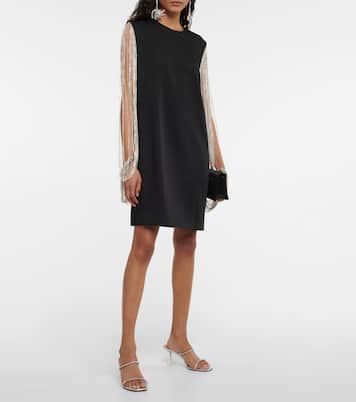 Robe Valencia en crêpe à cristaux | Costarellos