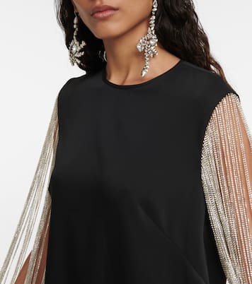 Robe Valencia en crêpe à cristaux | Costarellos