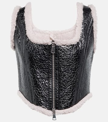 Corset Laminated en cuir et shearling | Jean Paul Gaultier