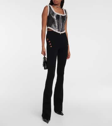 Corset Laminated en cuir et shearling | Jean Paul Gaultier