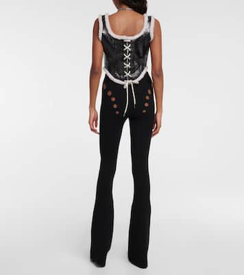Corset Laminated en cuir et shearling | Jean Paul Gaultier