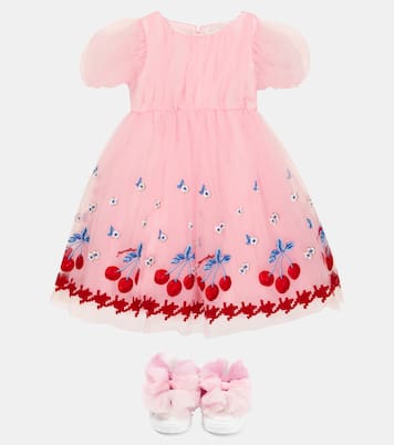 Embroidered tulle dress | Monnalisa