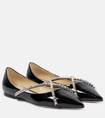 Genevi embellished patent leather ballet flats | Jimmy Choo