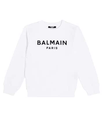 Logo cotton jersey sweatshirt | Balmain Kids