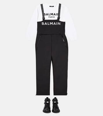 Logo cotton jersey sweatshirt | Balmain Kids