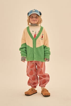 Cardigan color-block con ricamo | Jellymallow