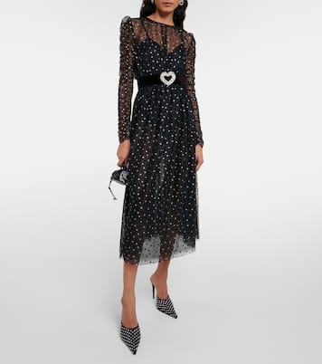 Robe midi Whitney à pois | Rebecca Vallance