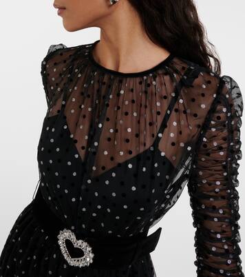 Robe midi Whitney à pois | Rebecca Vallance