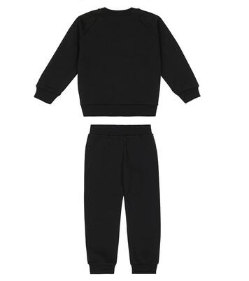 Cotton fleece sweatshirt and sweatpants set | Balmain Kids