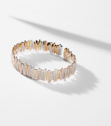 18kt yellow, rose, and white gold bracelet with diamonds | Suzanne Kalan