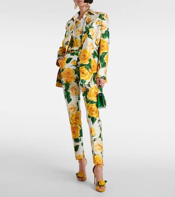 Gerade High-Rise-Hose aus einem Seidengemisch | Dolce&Gabbana
